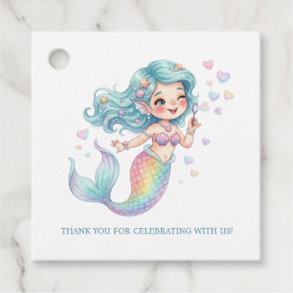 Pastel Mermaid Birthday Party Custom Favour Tags