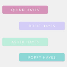Pastel Mermaid Colours Name Labels