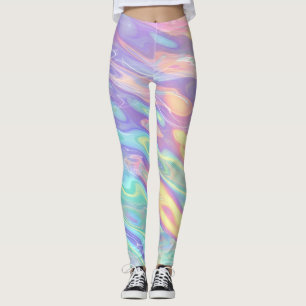 Pastel Mermaid Fantasy Ocean Swirl Leggings