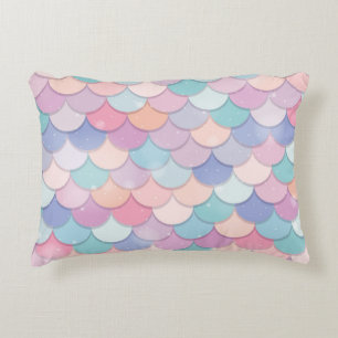 Pastel Mermaid Scale  Decorative Cushion