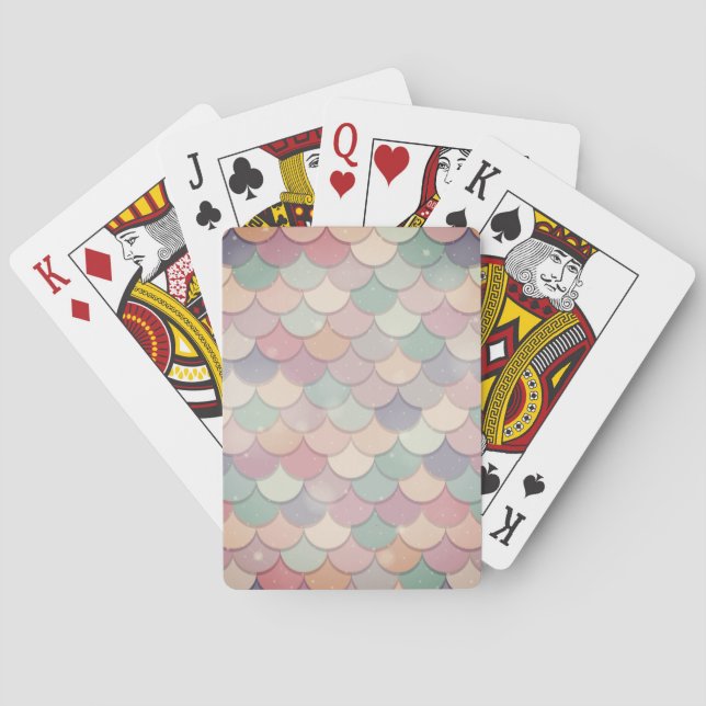 Pastel Mermaid Scale  Playing Cards (Back)