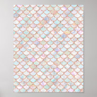 Pastel Mermaid Scales Pattern Rose Gold