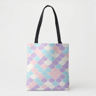 Pastel Mermaid Scales Seamless Pattern Tote Bag