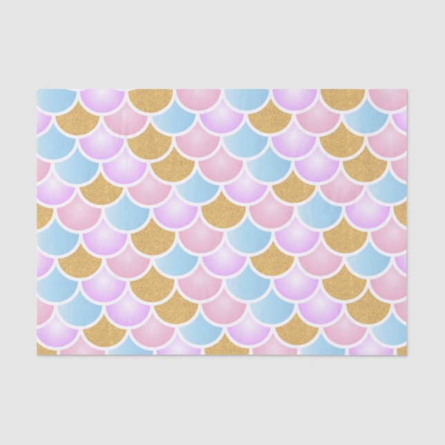 Pastel Mermaid Scales Tissue Paper (Front)