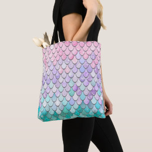 Pastel Mermaid Scales Tote Bag
