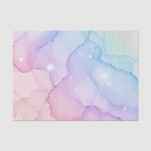 Pastel Mermaid Stardust Watercolor Abstract Tissue Paper