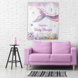 Pastel Mermaid Tail Ocean Girl Backdrop Tapestry