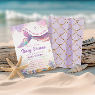 Pastel Mermaid Tail Under the Sea Girl Invitation