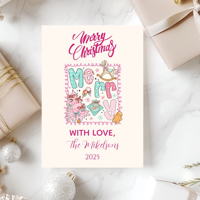 Pastel Merry Christmas Holiday Card (Creator Uploaded)