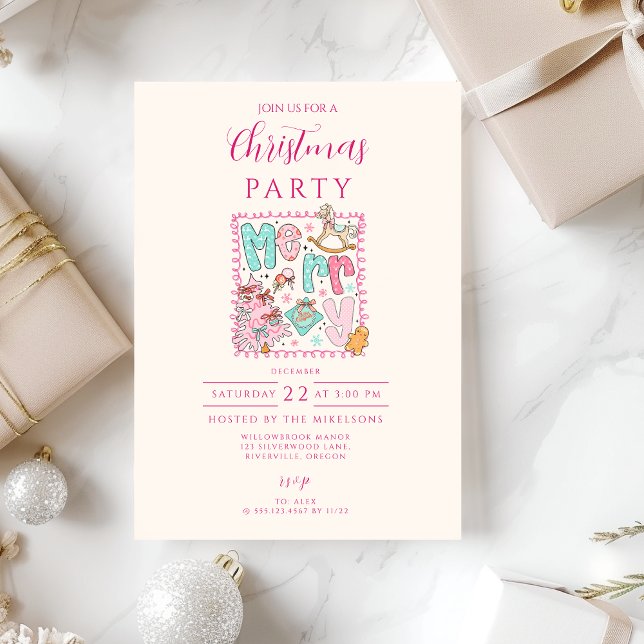Pastel Merry Christmas Invitation (Creator Uploaded)