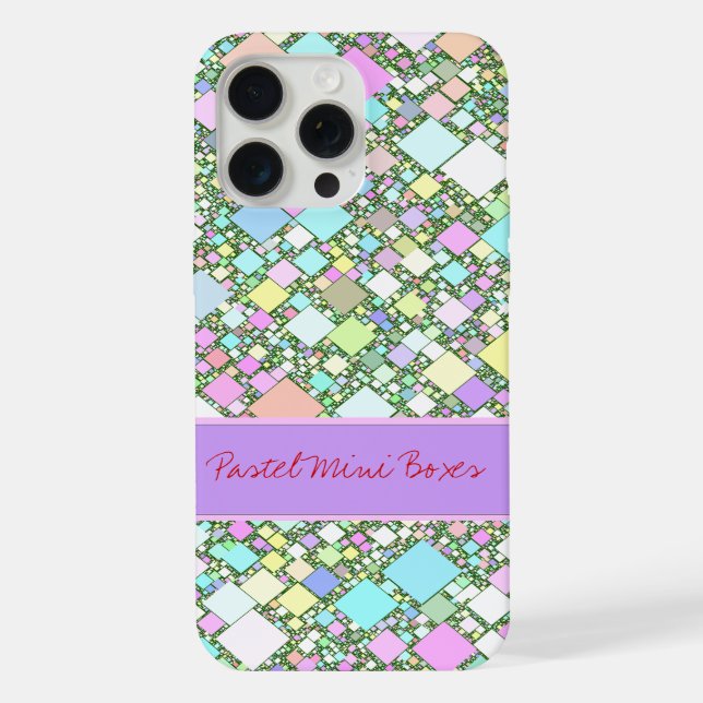 Pastel Mini Boxes Geometric Abstract Background iPhone Case (Back)