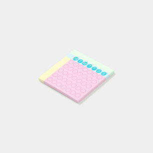 Pastel Mini Calendar Circles Habit Tracker Post-it Notes