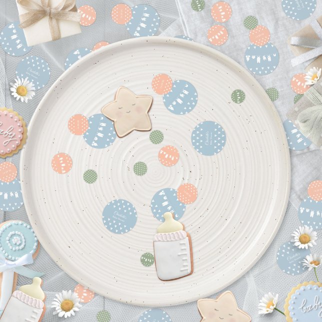 Pastel Minimalist Clothesline Baby Shower Confetti (Pastel Minimalist Clothesline Baby Shower Confetti ©Susanne Sachers - Sunny Mind 🌞)