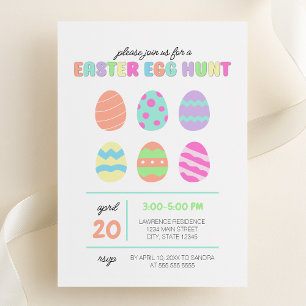 Pastel Minimalist Easter Egg Hunt Invitation