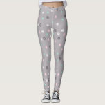 Pastel minimalist modern floral leggings<br><div class="desc">Pastel modern minimalist floral in pastel colours with grey background</div>