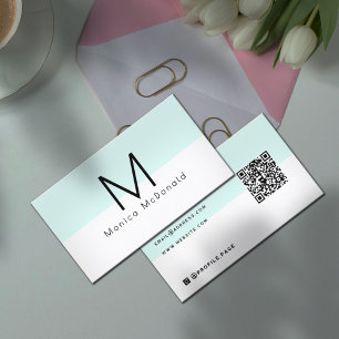 Pastel minimalist monogram  business card