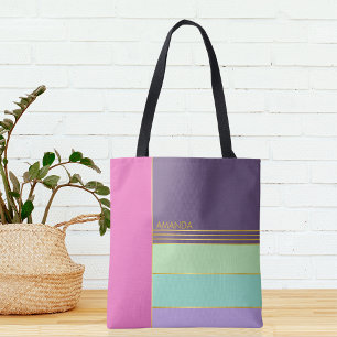 Pastel Minimalist Trendy Stylish Chic Colourful Tote Bag