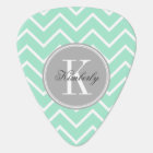 Pastel Mint Chevron with Grey Chevron