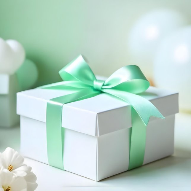 Pastel Mint Green #B2EBBB Satin Ribbon (Pastel Mint Green #B2EBBB Satin Ribbon. Ai gen.)