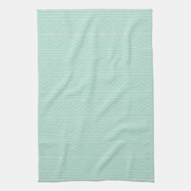 Pastel Mint Green Pattern Towel (Vertical)