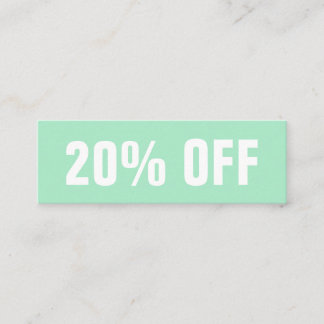 Pastel / mint green simple trendy discount card