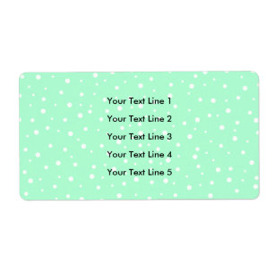 Pastel Mint Green with White Dots Pattern
