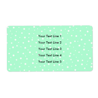 Pastel Mint Green with White Dots Pattern