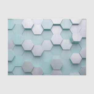 Pastel Mint Hexagon 3D Mosaic Tissue Paper