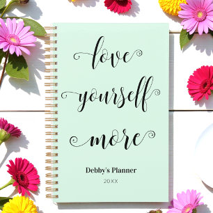 Pastel Mint Inspirational Self Care Quote Planner