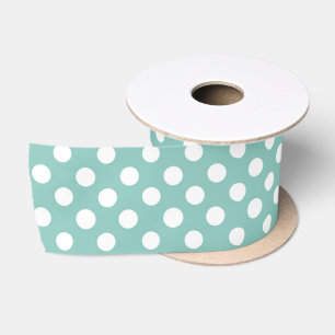 Pastel mint polka dot ribbon satin ribbon