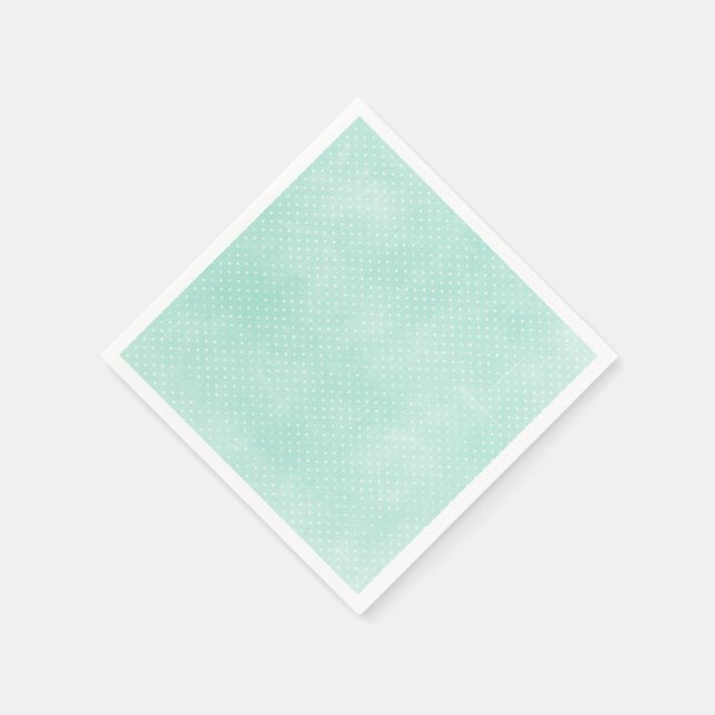 Pastel Minty Blue Turquoise Tiny Polka Dots Napkin (Corner)