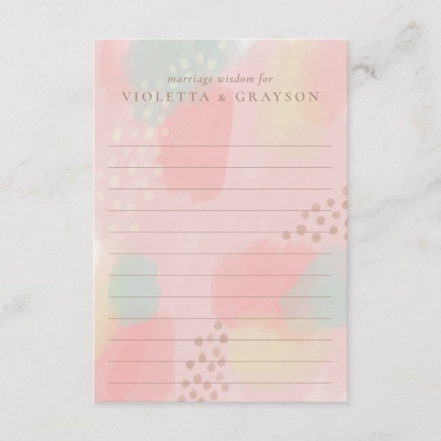 Pastel Modern Art Marriage Advice for the Couple Card (Front)