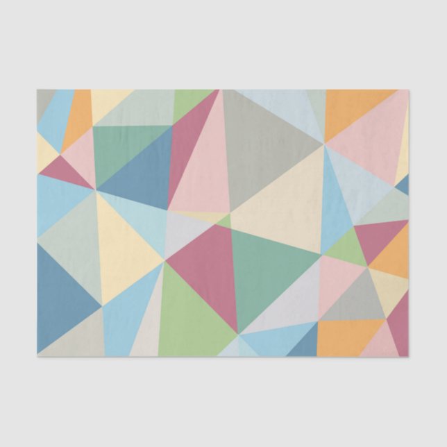 Pastel Modern Colourful Geometric Pattern Tissue Paper (Front)