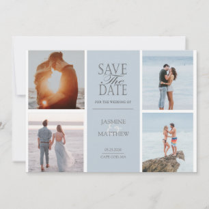 Pastel Modern Four Photo Save The Date Card