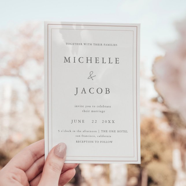 Pastel Modern Minimalist Wedding Invitation (Creator Uploaded)