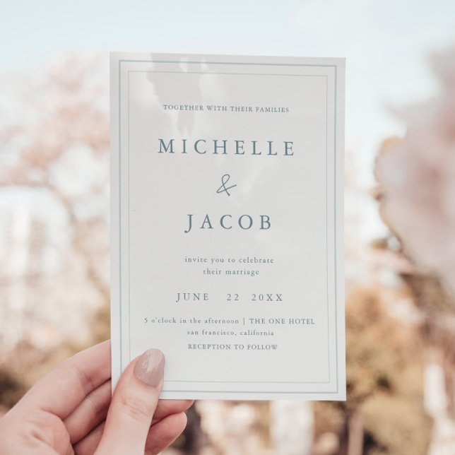 Pastel Modern Minimalist Wedding Invitation (Creator Uploaded)