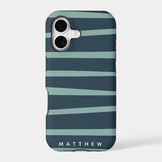 pastel modern wave stripes monogram (Back)