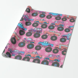 Pastel Monster Truck Wrapping Paper