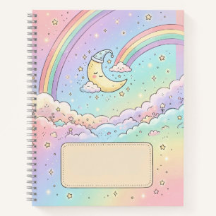 Pastel Moon Name Notebook