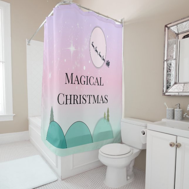 Pastel Moonlit Christmas Enchanted Curtain (In Situ)