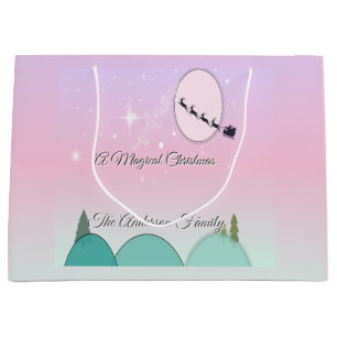 Pastel Moonlit Christmas Grand Glow Large Gift Bag