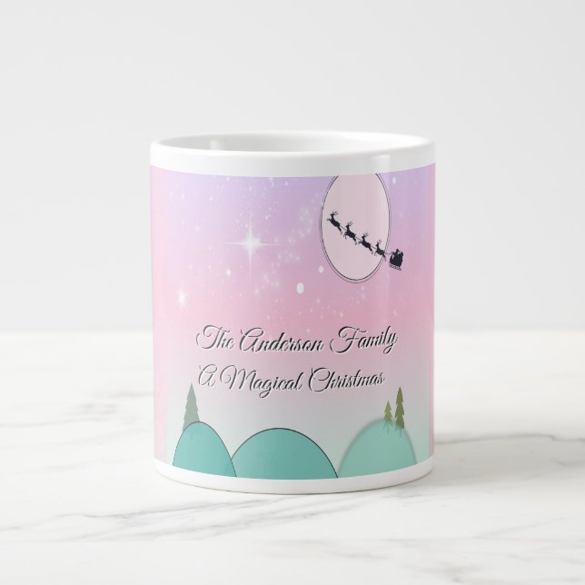 Pastel Moonlit Christmas Sipper Large Coffee Mug (Front)