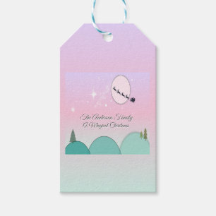 Pastel Moonlit Holiday Serenity Gift Tags