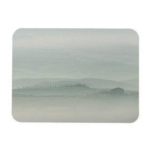 Pastel morning in foggy Tuscany Magnet