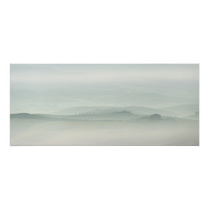 Pastel morning in foggy Tuscany Photo Print