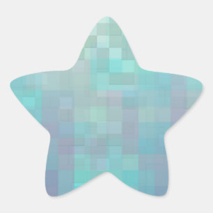 Pastel Mosaic Abstract Art Teal Turquoise Star Sticker