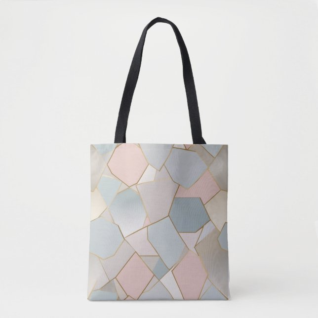 Pastel Mosaic Luxury Tote Bag (Front)