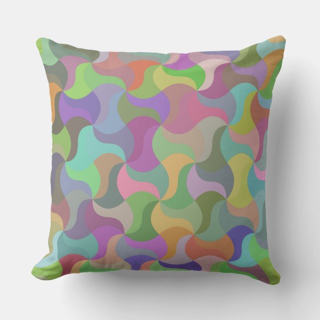 pastel mosaic outdoor pillow (Front)