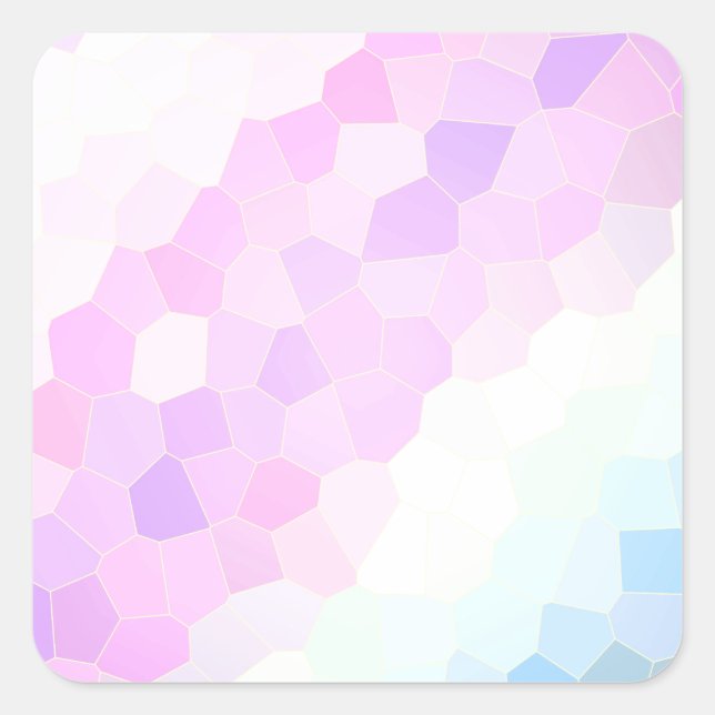 Pastel Mosaic Square Sticker (Front)