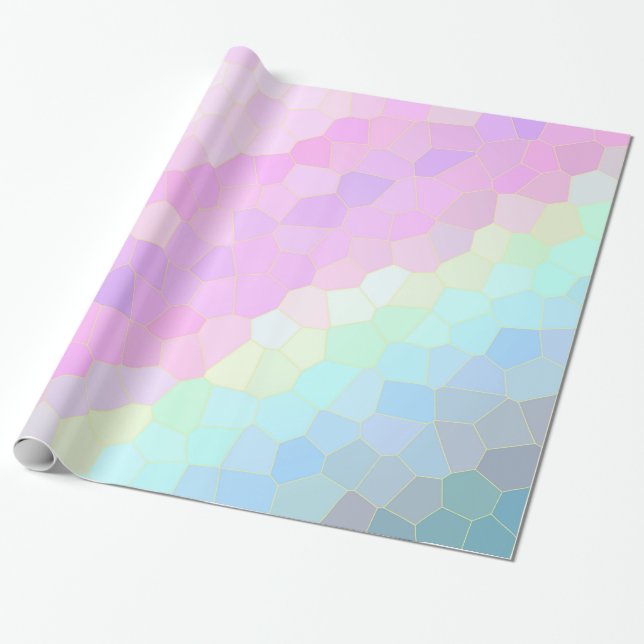 Pastel Mosaic Wrapping Paper (Unrolled)